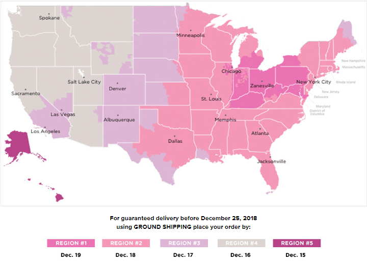 Holiday Shipping Schedule